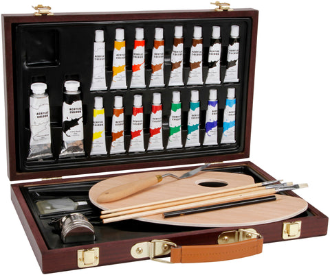 Studio 71 Wood Box Acrylic Painting Set 27/Pkg