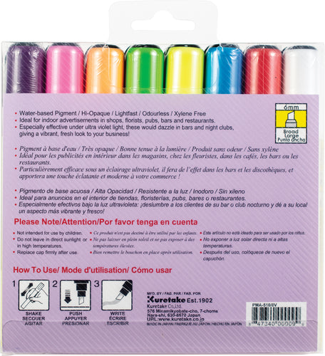 ZIG Illumigraph 6mm Tip Markers 8/Pkg