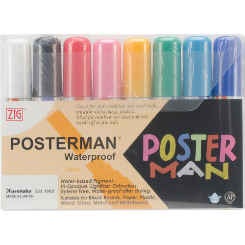 ZIG Posterman 15mm Tip Markers 8/Pkg