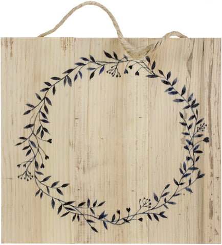 Wood Pallet Sign W/Jute & Wreath Design
