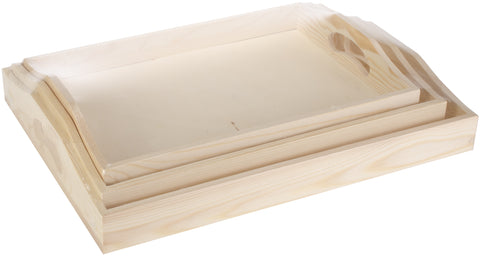 Wood Trays Set Of 3