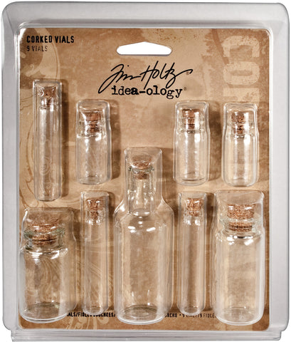 Idea-Ology Corked Glass Vials 9/Pkg