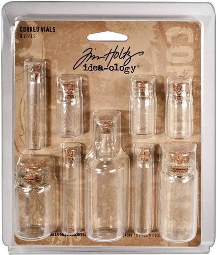 Idea-Ology Corked Glass Vials 9/Pkg