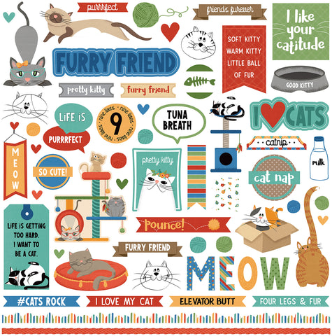 Whiskers Stickers 12"X12"