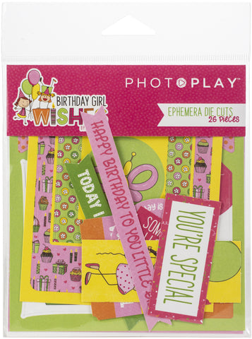 Birthday Girl Wishes Ephemera Cardstock Die-Cuts 26/Pkg