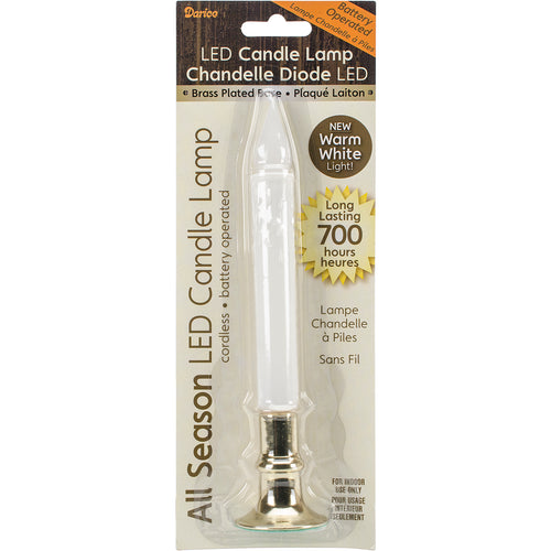 Battery Operated LED White Candle Lamp