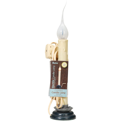 Electric Country Candle Lamp W/Flicker Bulb 10"