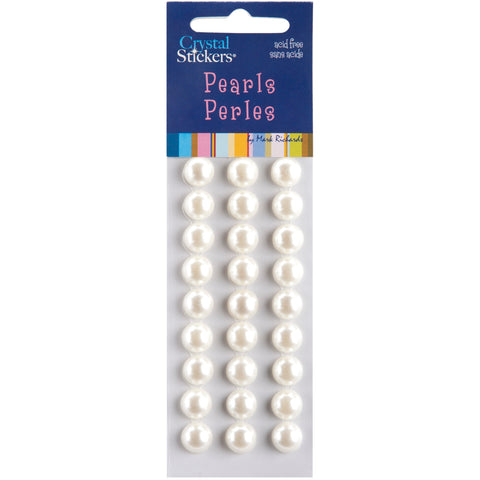 Mark Richards Crystal Stickers Pearls 10mm Round 27/Pkg