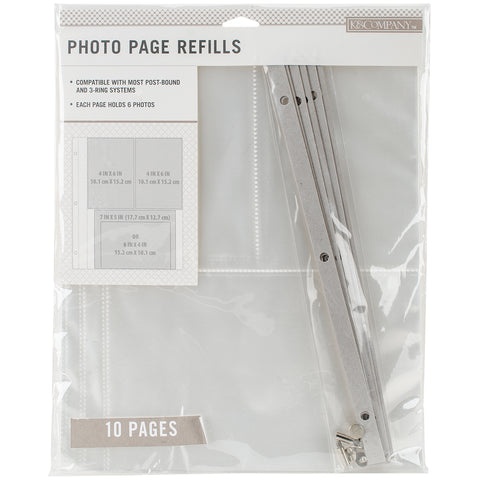 K&Company Photo Page Refills 8.5"X11" 10/Pkg