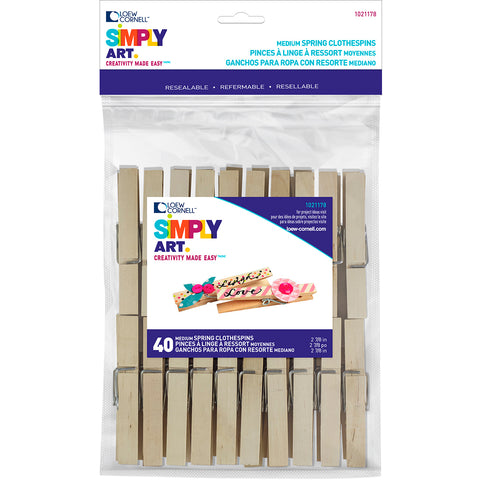 Simply Art Wood Medium Spring Clothespins