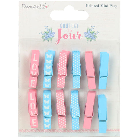 Dovecraft Mini Wooden Pegs 12/Pkg