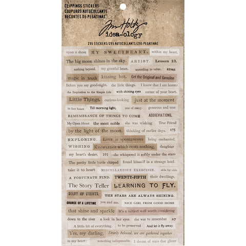 Idea-Ology Clippings Stickers 4.75"X7.5" 4/Pkg