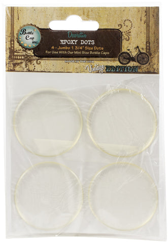 Vintage Epoxy Dot Clear Stickers 1.75" 4/Pkg