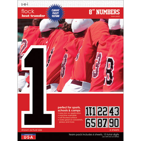 SEI Block Letter Transfers 8" Team Pack 5 Sheets/Pkg