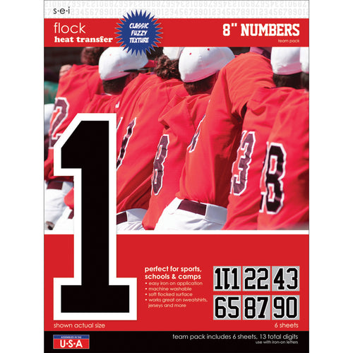 SEI Block Letter Transfers 8" Team Pack 5 Sheets/Pkg