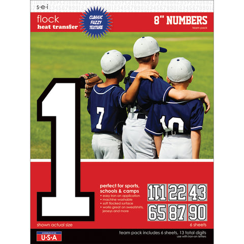 SEI Block Letter Transfers 8" Team Pack 6 Sheets/Pkg