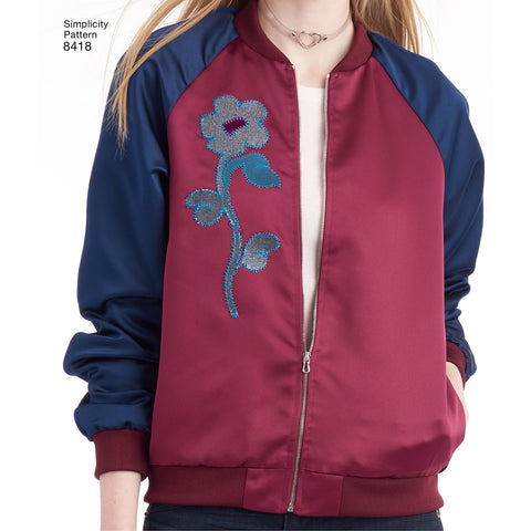 Simplicity Misses Lined Bomber Jacket With Variations