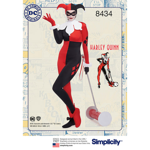 Simplicity Dc Comics Harley Quinn Misses Womens Knit Costume