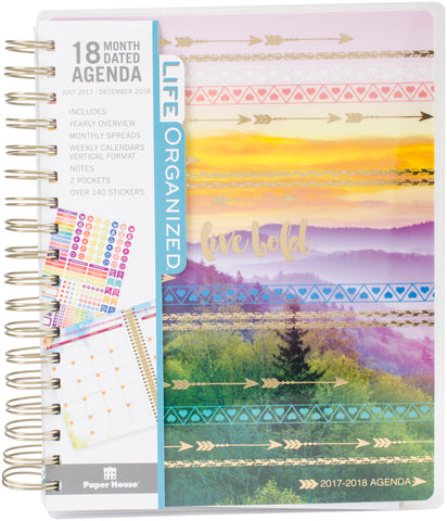 Paper House Spiral Bound Planner Dated 7.5"X8.5"