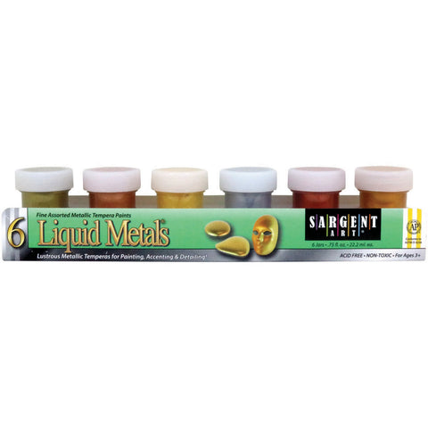 Tempera Liquid Metals Paint Set 6/Pkg