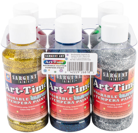 Art-Time(R) Washable Tempera Paint Set 4oz 6/Pkg