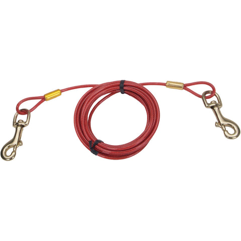Titan Heavy 30' Dog Tie Out Cable W/Brass Plated Snaps