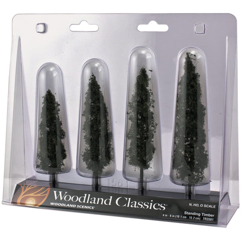 Standing Timber Trees 4" To 6" 4/Pkg