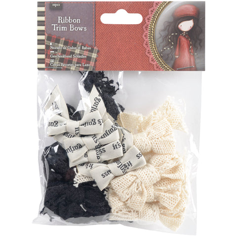 Santoro's Gorjuss Tweed Ribbon Bows 12/Pkg