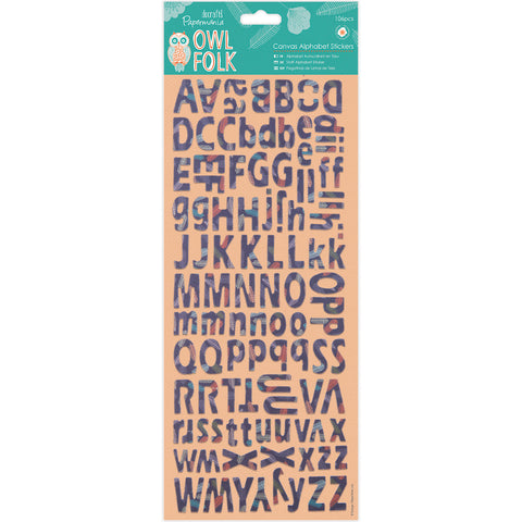 Papermania Owl Folk Canvas Alpha Stickers 106/Pkg