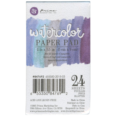 Prima Marketing Watercolor Paper Pad 2"X3.5" 24/Pkg