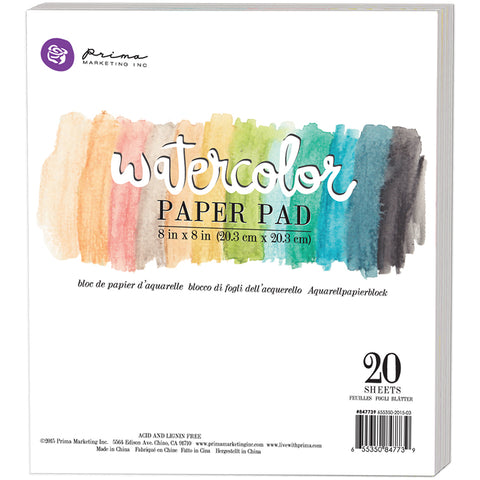 Prima Marketing Watercolor Paper Pad 8"X8" 20/Pkg
