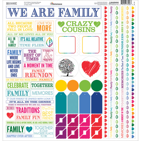 Our Family Cardstock Multi Stickers 12"X12"