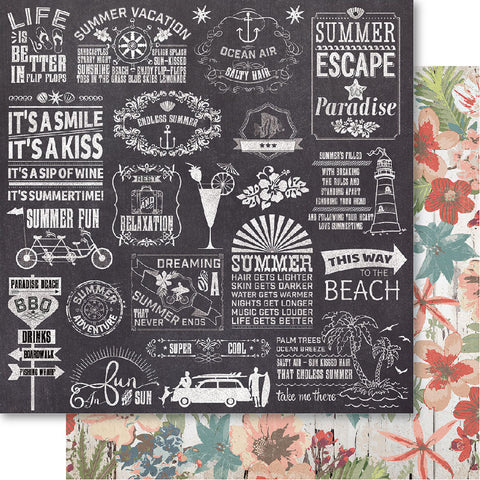 Bella! Summer Daze Double-Sided Cardstock 12"X12"