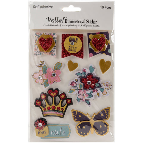Bella! Girl 3D Stickers