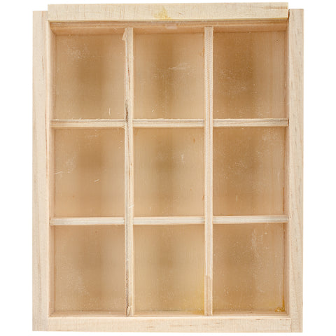 Multicraft Wood Craft Natural Keepsake Box W/9 Compartments