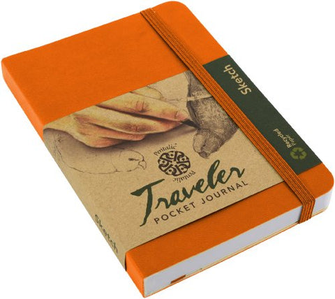 Pentalic Traveler Pocket Journal Sketch, 6" x 4", Orange