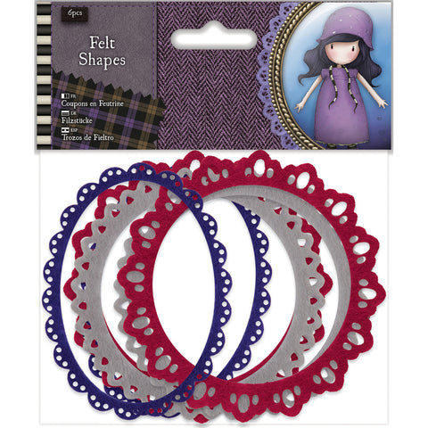 Santoro's Gorjuss Tweed Felt Shapes 6/Pkg
