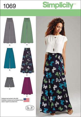 Simplicity In K Designs Misses Pants Shorts & Wrap Skirt
