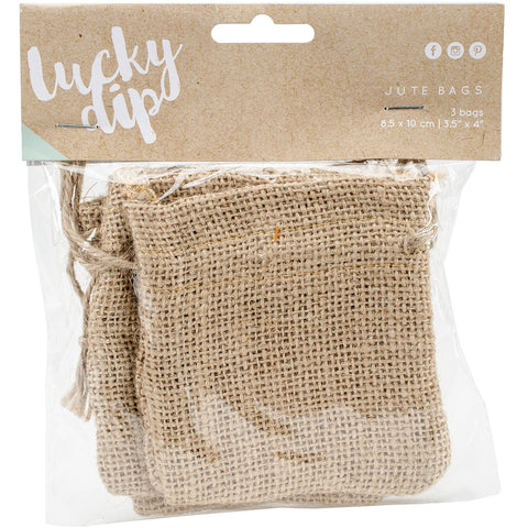 Kaisercraft Lucky Dip Jute Bags 3.5"X4" 3/Pkg