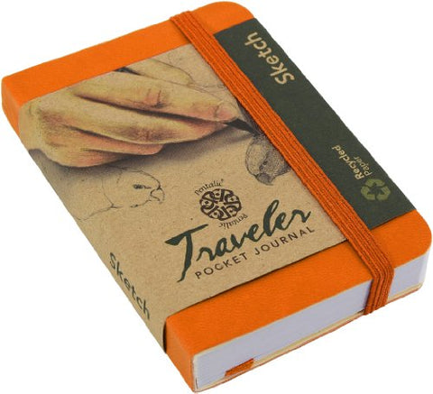 Pentalic Traveler Pocket Journal Sketch, 4" x 3", Orange