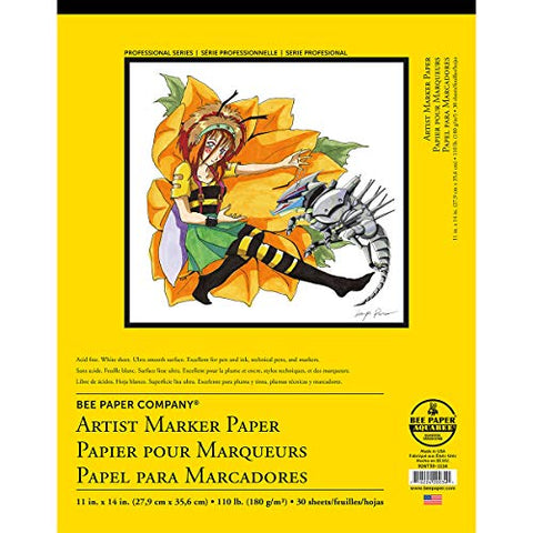 Bee Paper Bleedproof Marker Pad, 11-Inch by 14-Inch
