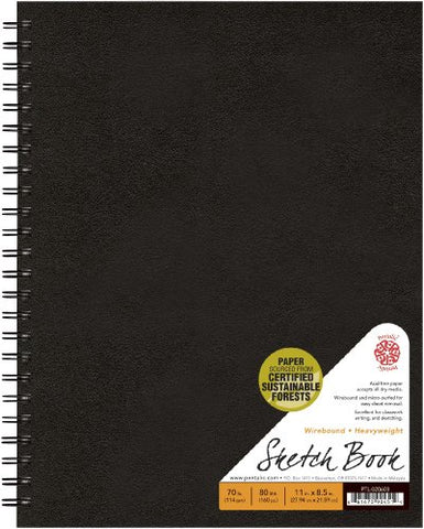 Pentalic 20604 Sketch Book, Wirebound, 11-Inch by 14-Inch