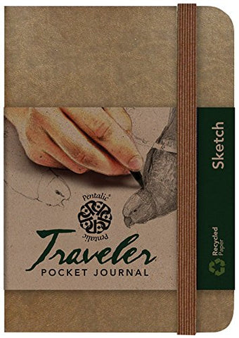 Pentalic Art Acid Free Dot Grid Travelers Sketch Book, 4-inch x 6-inch, Metallic Copper