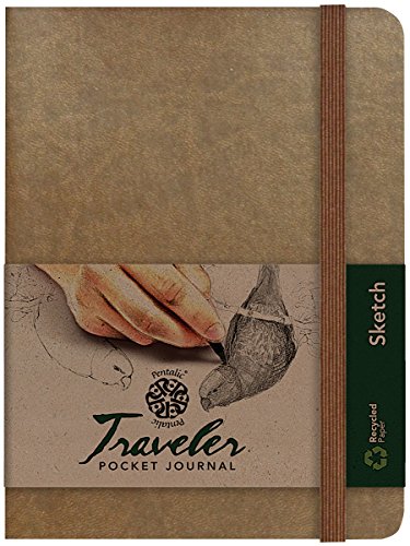Pentalic Art Acid Free Dot Grid Travelers Sketch Book, 6-inch x 8-inch, Metallic Copper