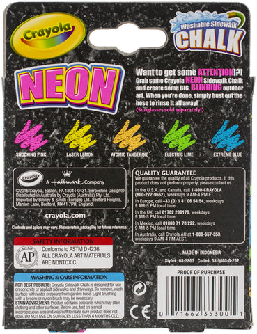Crayola Special FX Neon Sidewalk Chalk