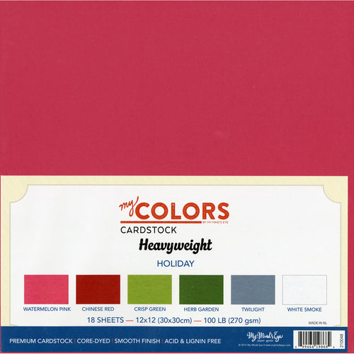 My Colors Heavyweight Cardstock Bundle 12"X12" 18/Pkg