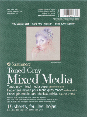 Strathmore Toned Mixed Media Paper - Toned Grey 6"X8"