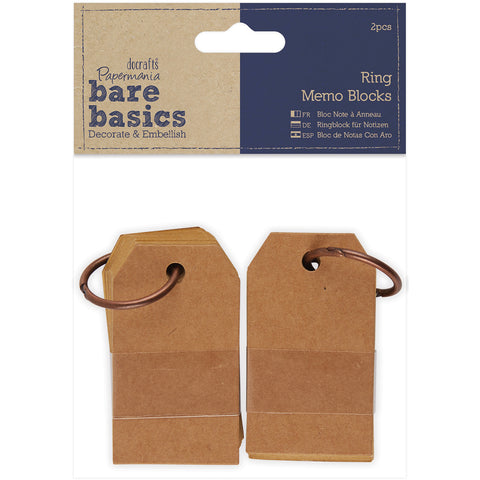 Papermania Bare Basics Kraft Ring Memo Blocks 2/Pkg