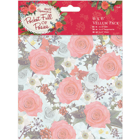 Papermania Pocket Full Of Posies Vellum 6"X6" 10/Pkg