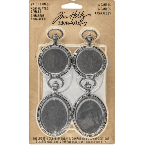 Idea-Ology Metal Watch Cameos 1.25"X2" & 1.5"X2.5" 4/Pkg
